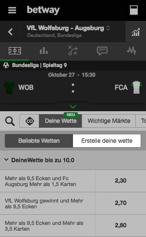 Erstelle deine Wette bei betway