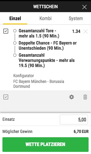Bwin Konfigurator Wette Bayern Dortmund