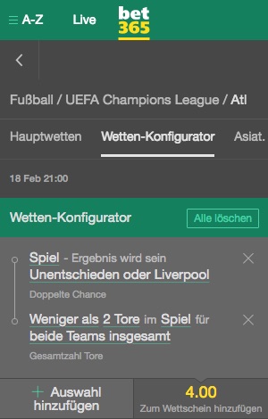 bet365 konfigurator atletico liverpool cl