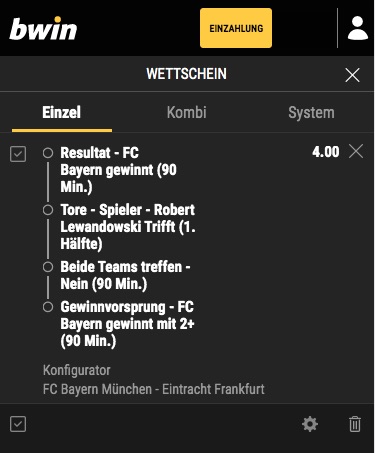 Bayern Frankfurt Bwin Konfigurator Tipp