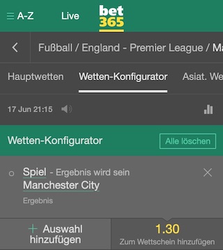 Bet365 Konfigurator Tipp City Arsenal