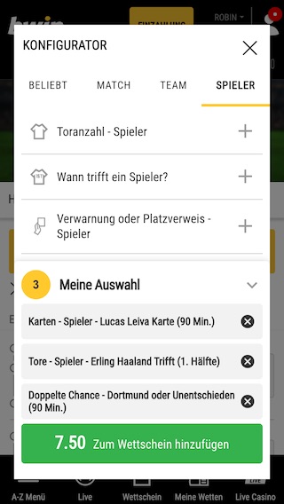 bwin konfigurator tipp zu Lazio vs. Dortmund