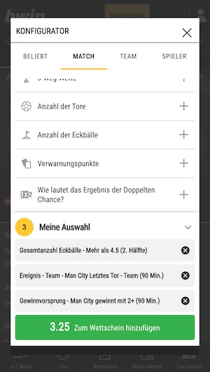 Bwin Konfigurator Wette Gladbach City