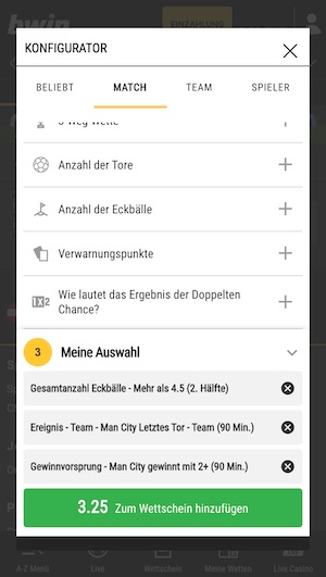 Bwin Konfigurator Wette Gladbach City