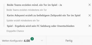 Konfigurator Tipp Salzburg Wolfsburg