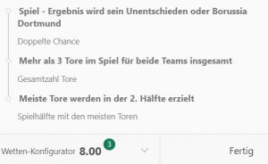 BVB Konfigurator Wette RBL