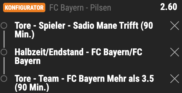 CL Tipp Bayern vs Pilsen